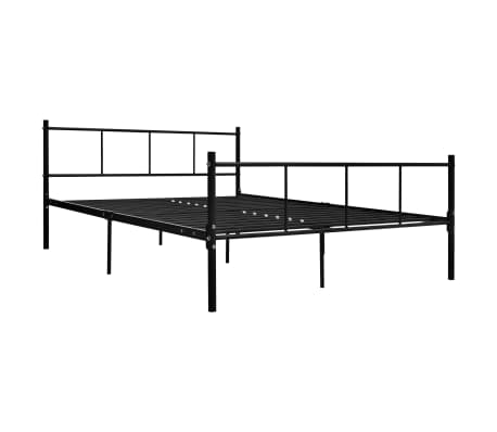 vidaXL Bed Frame without Mattress Black Metal 160x200 cm