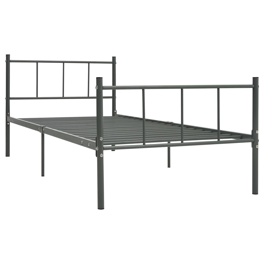 

vidaXL Bedframe metaal grijs 90x200 cm