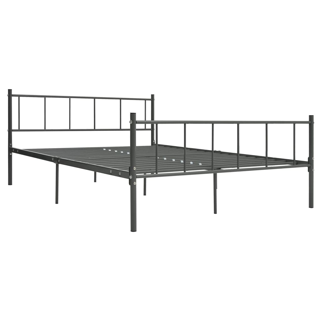 vidaXL Bedframe metaal grijs 200x200 cm