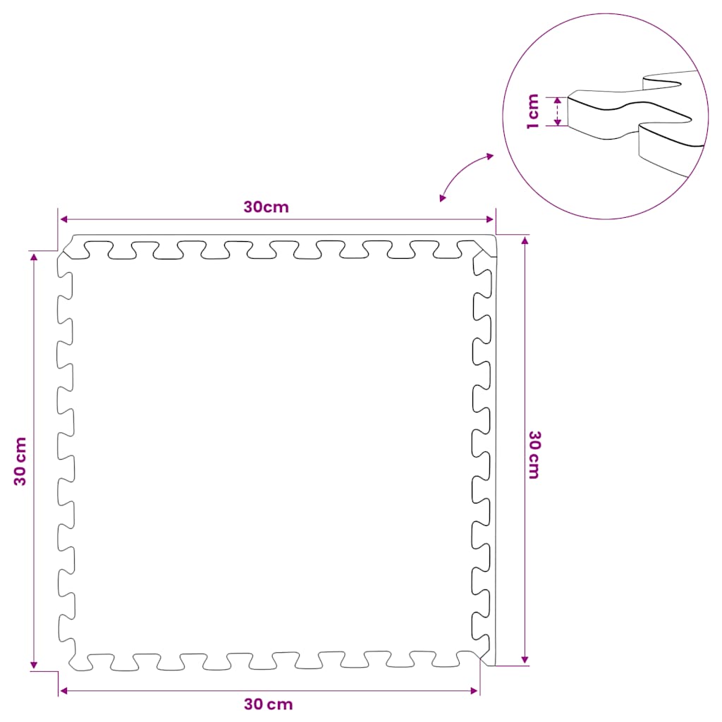 Bodenmatten 54 Stk. 4,86 m² EVA-Schaumstoff Schwarz – Ansicht 9