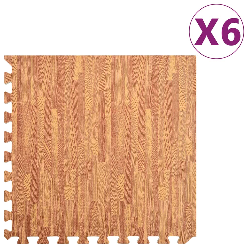 vidaXL gulvmåtter 6 stk. 2,16 ㎡ EVA-skum træmønster