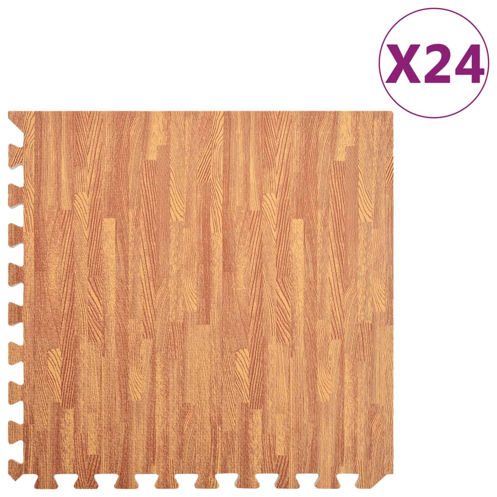 Podložky na zem 24 ks kresba dřeva 8,64 m² EVA pěna