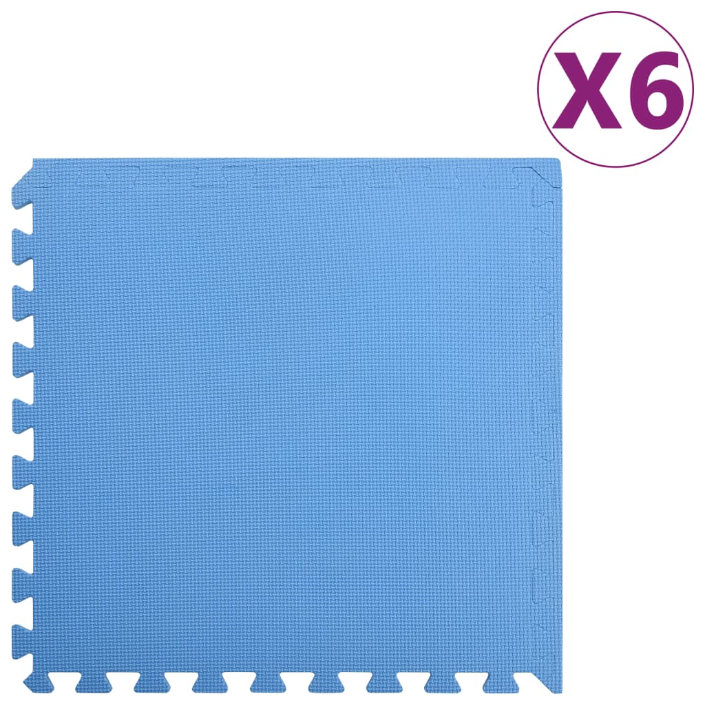 6 db kék EVA habszivacs padlószőnyeg 2,16 ㎡ 