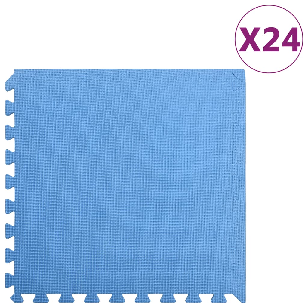 vidaXL gulvmåtter 24 stk. 8,64 ㎡ EVA-skum blå
