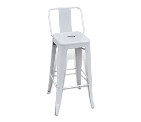vidaXL Baro taburetės, 4vnt., baltos spalvos, plienas (2x240928)
