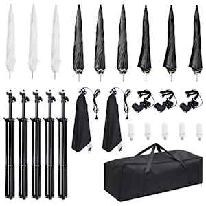 vidaXL Fotostudiosett med lyssett og softbokser