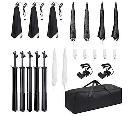 vidaXL Fotostudiosett med lyssett og softbokser