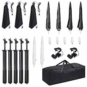 vidaXL Fotostudiosett med lyssett og softbokser