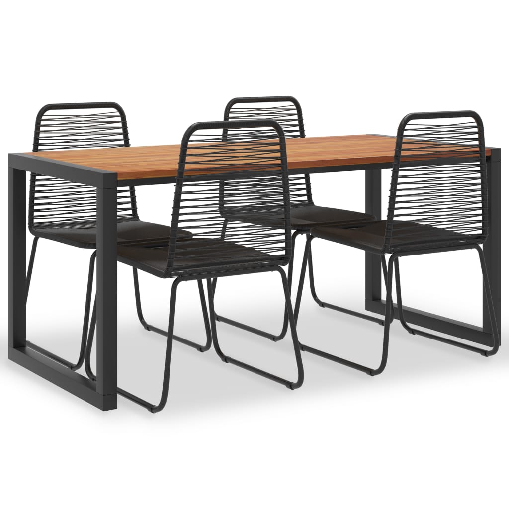 

vidaXL 5-delige Tuinset massief acaciahout en poly rattan