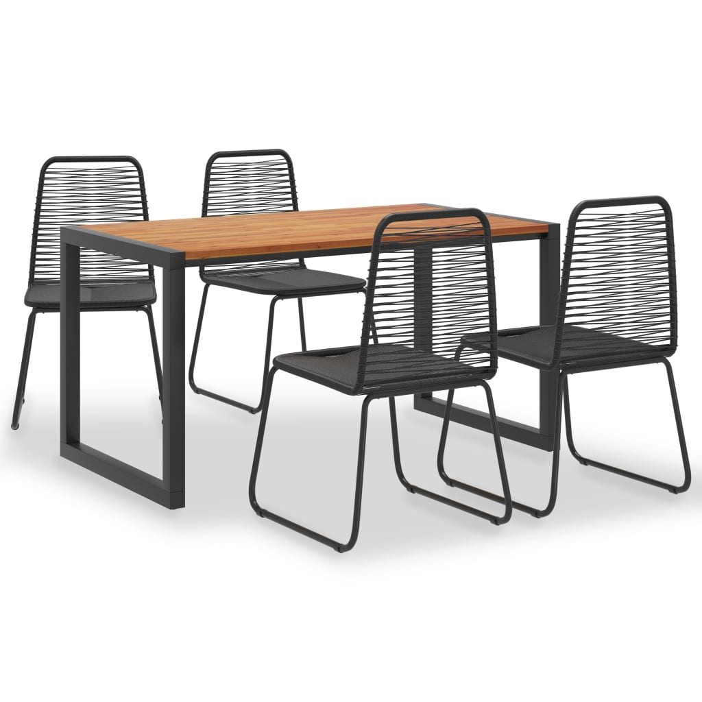 

vidaXL 5-delige Tuinset massief acaciahout en poly rattan