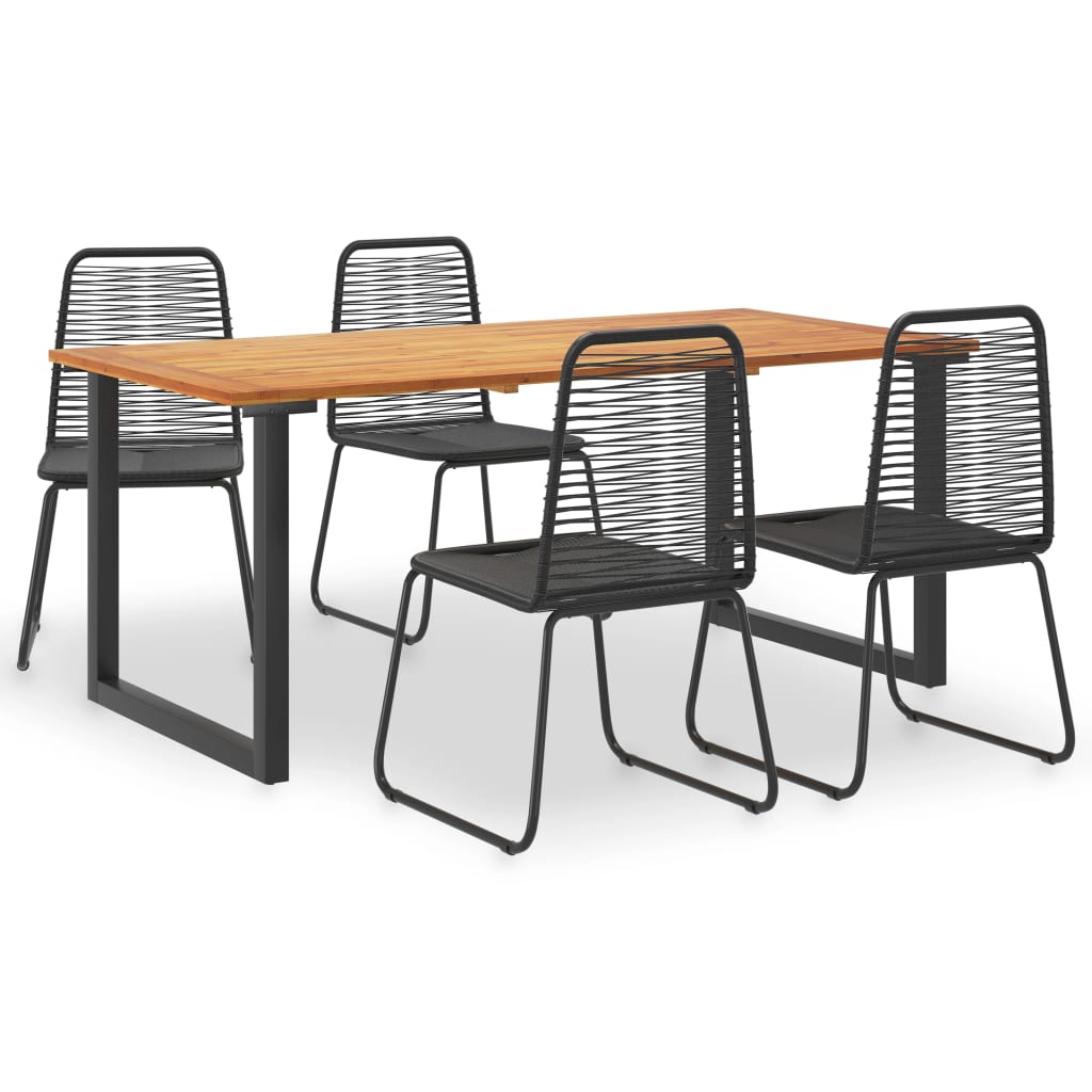 

vidaXL 5-delige Tuinset massief acaciahout en poly rattan