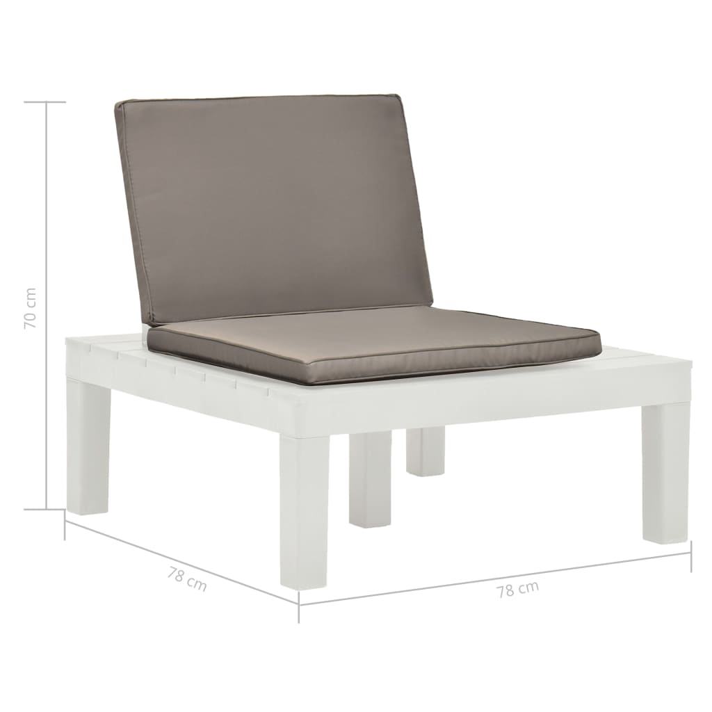Gartenstühle mit Auflagen 4 Stk. Kunststoff Weiß kaufen 8