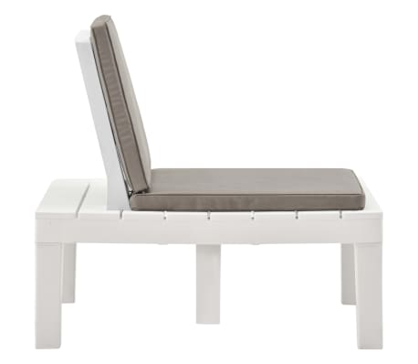 vidaXL Gartenstühle mit Auflagen 4 Stk. Kunststoff Weiß vidaXL Gartenstühle mit Auflagen 4 Stk. Kunststoff Weiß