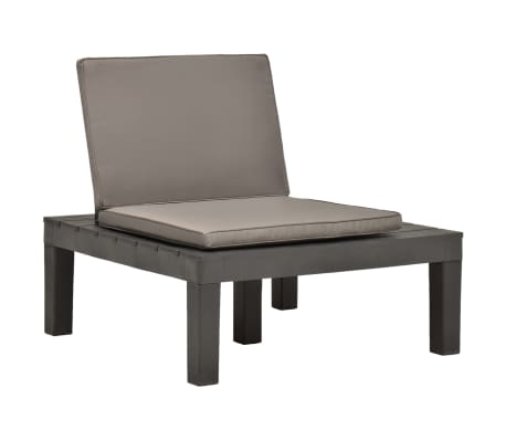 vidaXL Chaises de salon de jardin et coussins 2pc Plastique Anthracite vidaXL Chaises de salon de jardin et coussins 2pc Plastique Anthracite