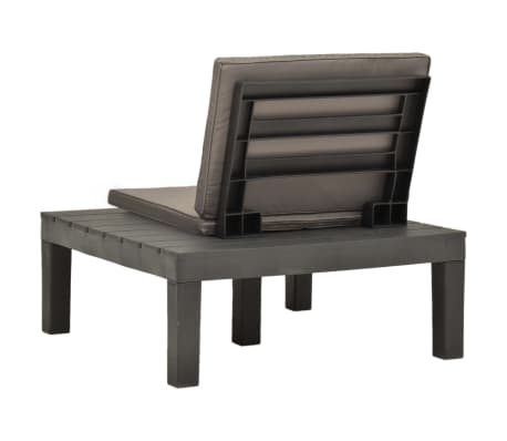 vidaXL Chaises de salon de jardin et coussins 2pc Plastique Anthracite vidaXL Chaises de salon de jardin et coussins 2pc Plastique Anthracite