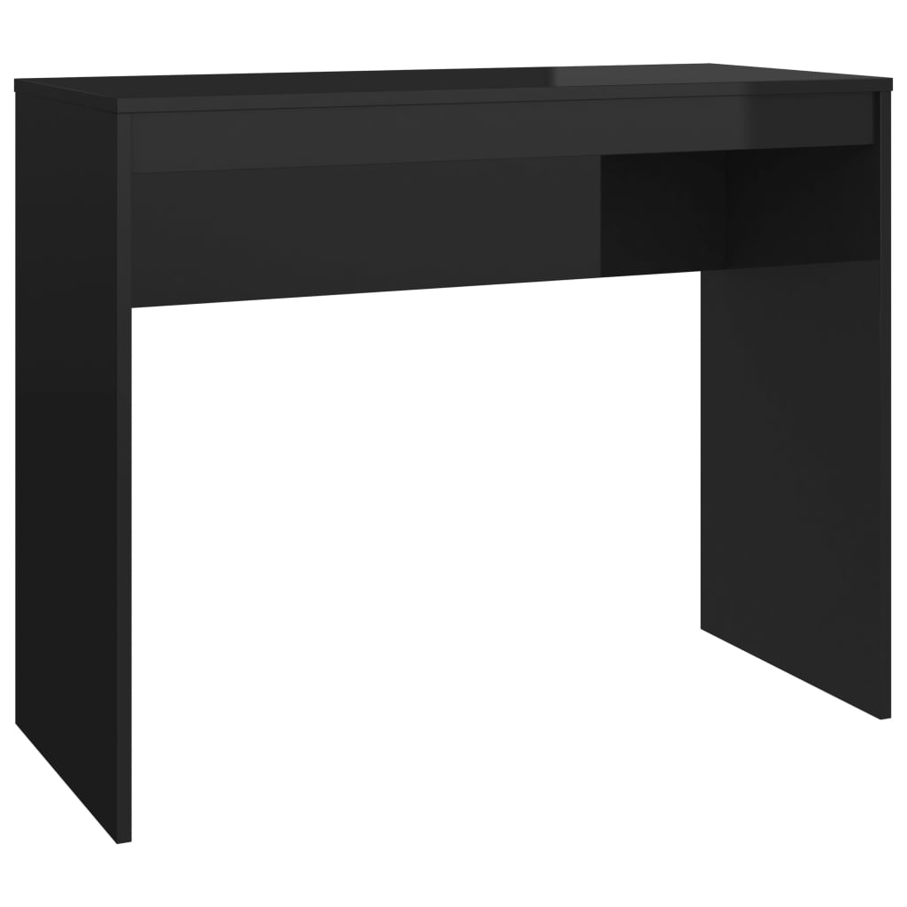

vidaXL Desk High Gloss Black 35.4"x15.7"x28.3" Engineered Wood