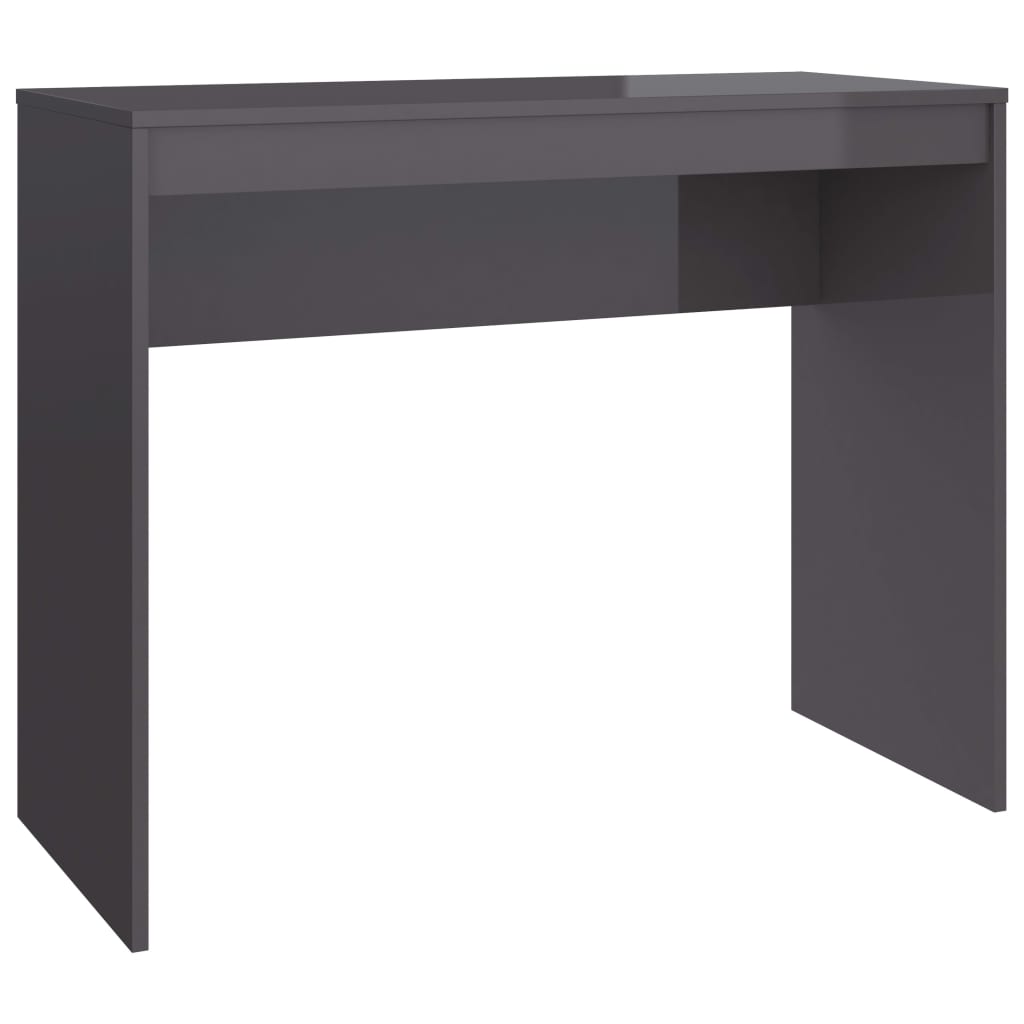 

vidaXL Desk High Gloss Gray 35.4"x15.7"x28.3" Engineered Wood