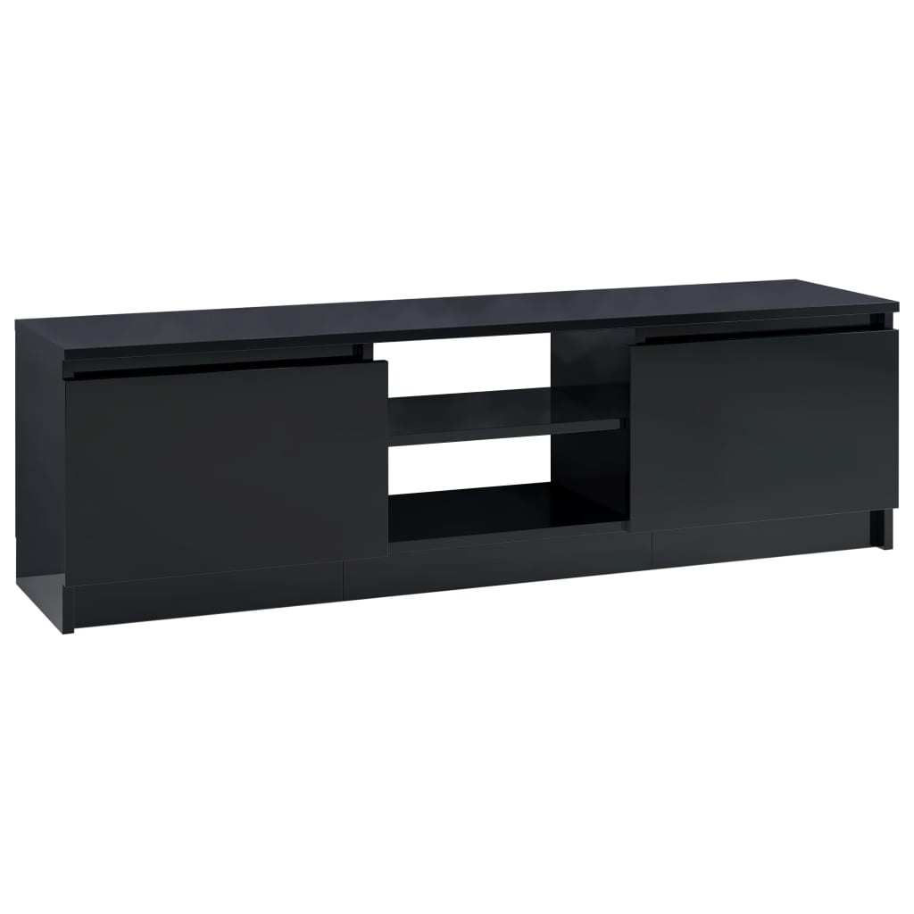 

vidaXL TV Cabinet High Gloss Black 47.2"x11.8"x14" Engineered Wood