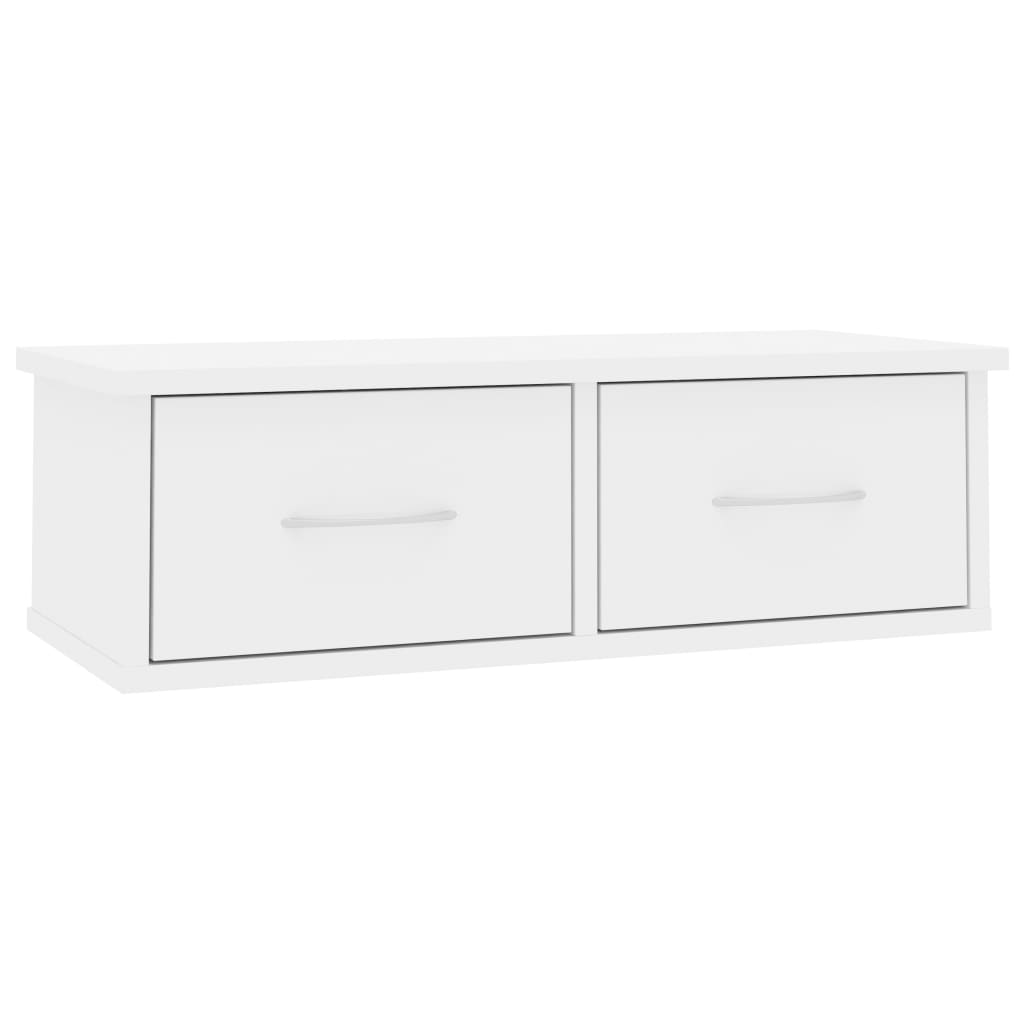 

vidaXL Wall-mounted Drawer Shelf High Gloss White 23.6"x10.2"x7.3" Chipboard