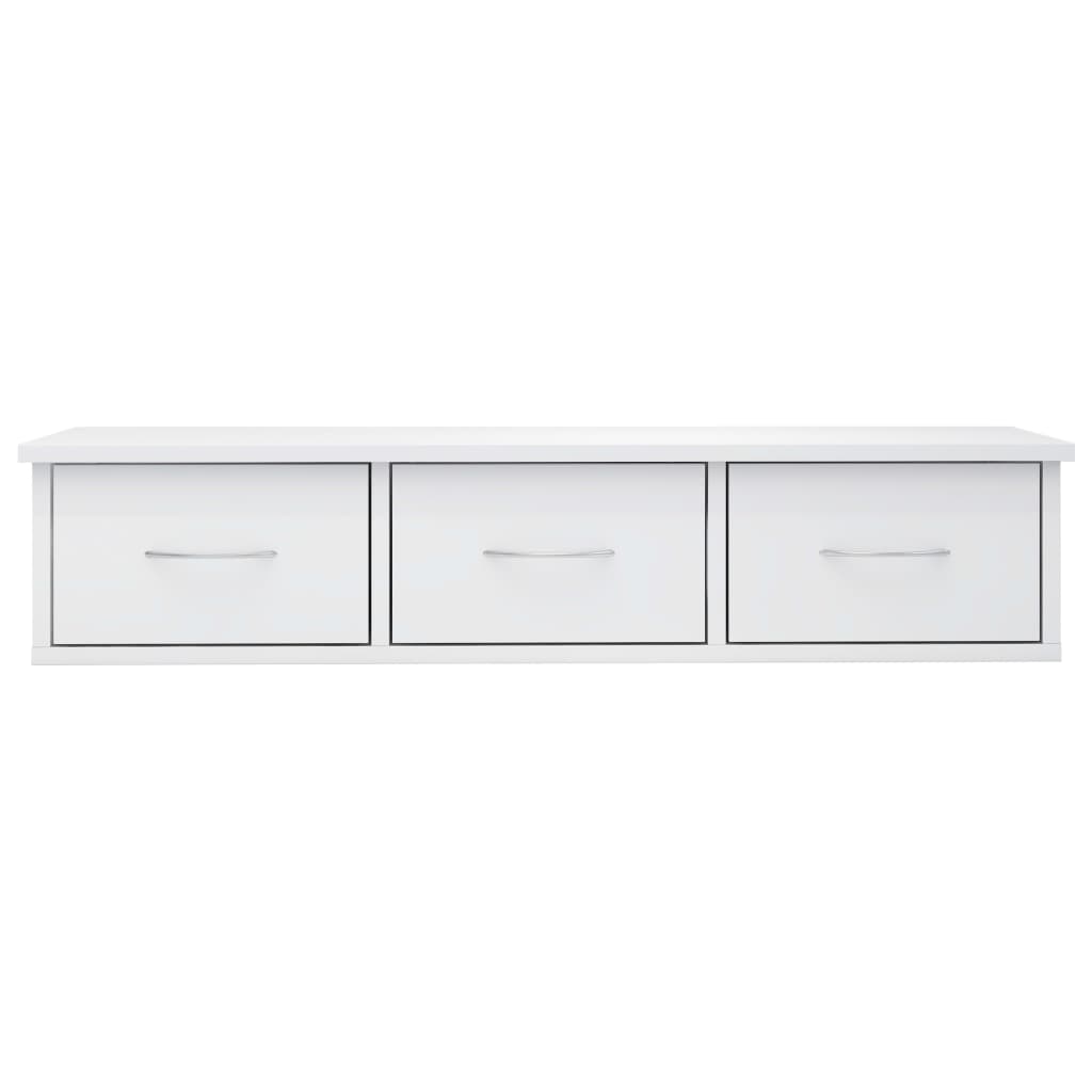 

vidaXL Wall-mounted Drawer Shelf High Gloss White 34.6"x10.2"x7.3" Chipboard