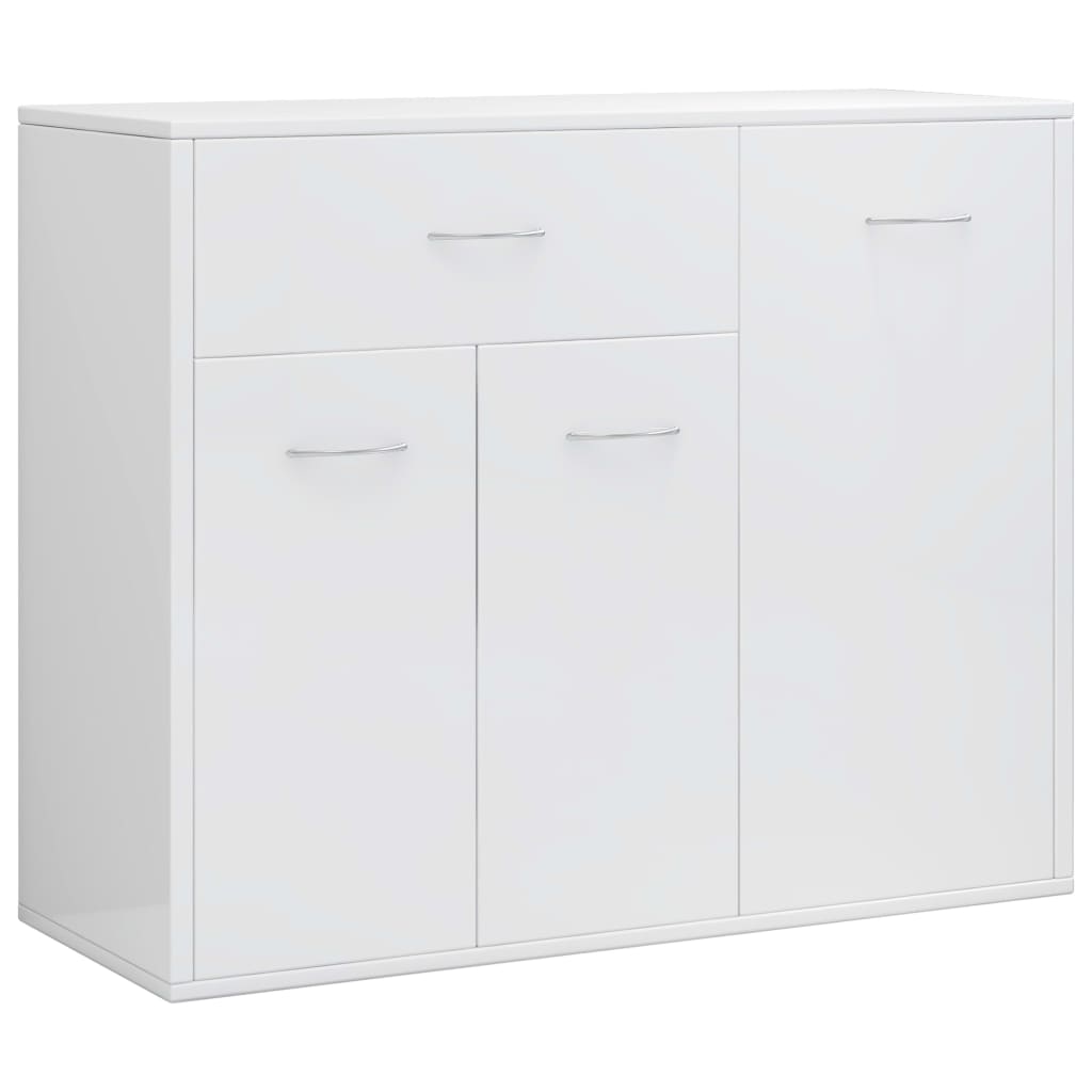 

vidaXL Sideboard High Gloss White 34.6"x11.8"x27.6" Chipboard