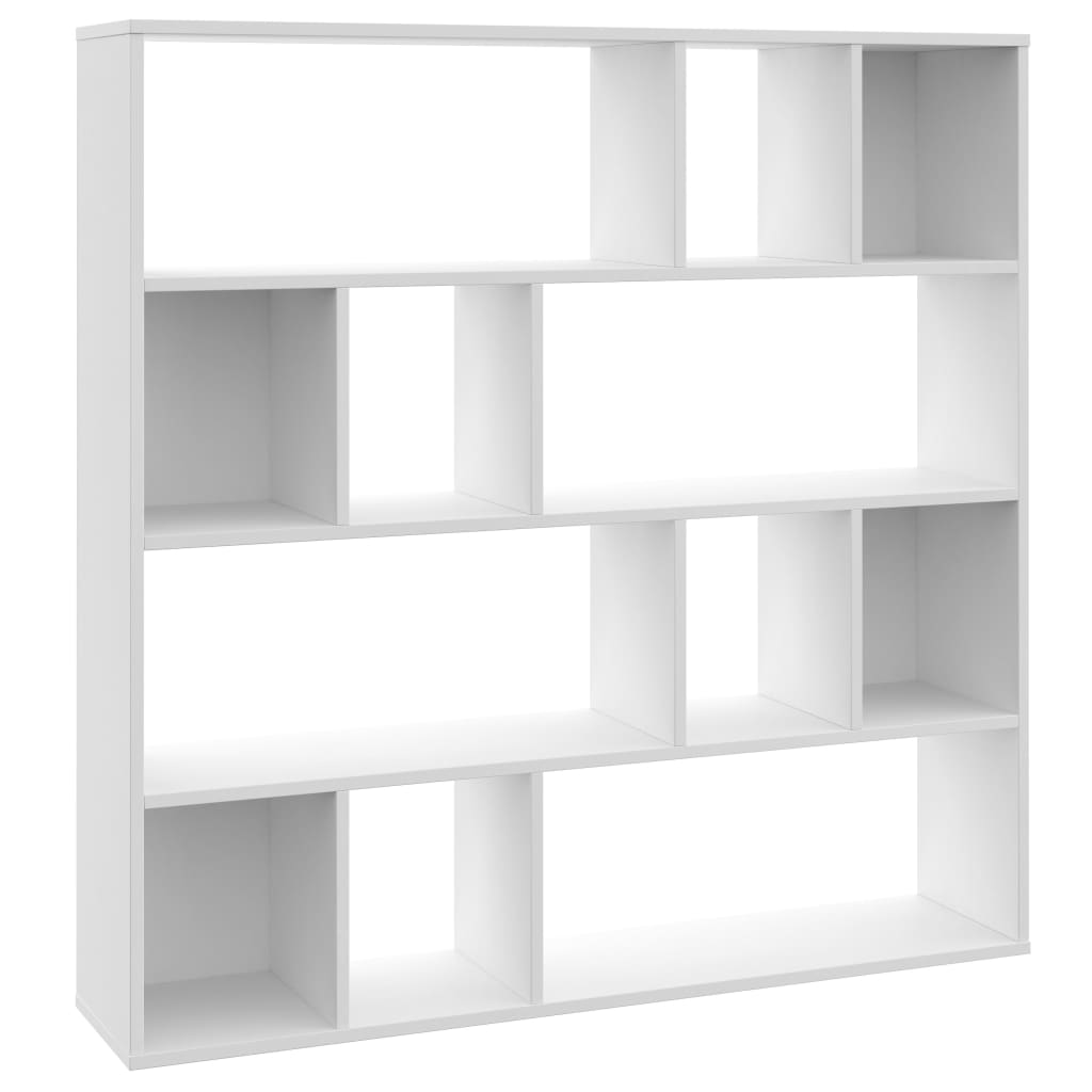 

vidaXL Room Divider/Book Cabinet White 43.3"x9.4"x43.3" Engineered Wood