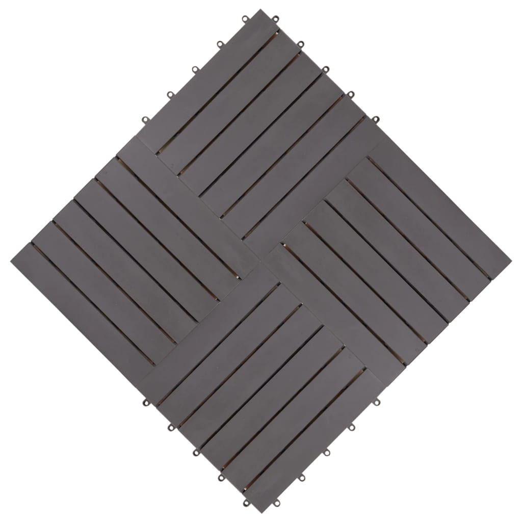 vidaXL Decking Tiles 20 pcs Gray Wash 11.8"x11.8" Solid Acacia Wood