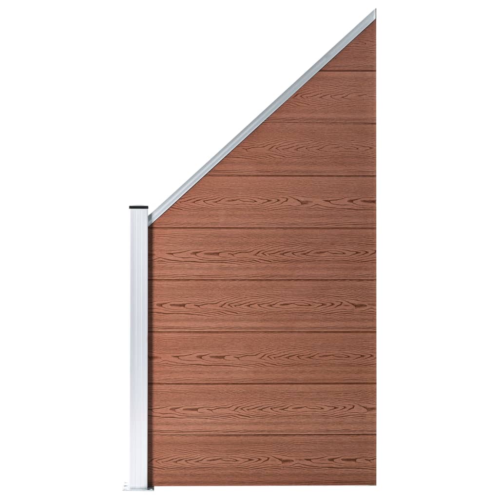 vidaXL Set panouri gard, 1 pătrat + 1 oblic, maro, 273x186 cm, WPC