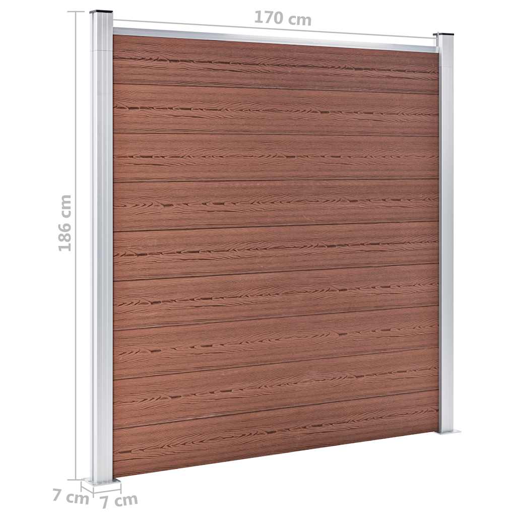 Plotová sada z WPC 1 čtvercový + 1 šikmý díl 273 x 186 cm hnědá - obrázek 16