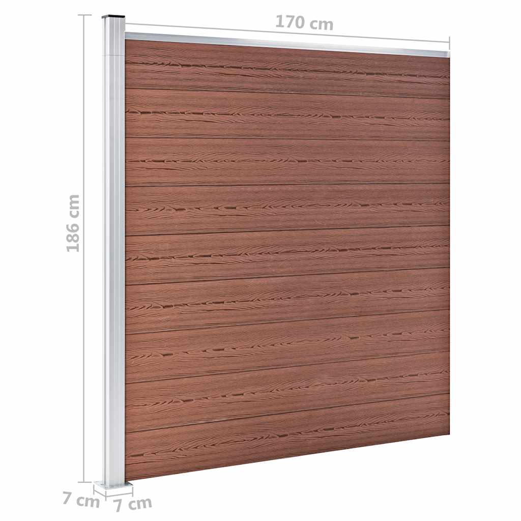 Plotová sada z WPC 1 čtvercový + 1 šikmý díl 273 x 186 cm hnědá - obrázek 17