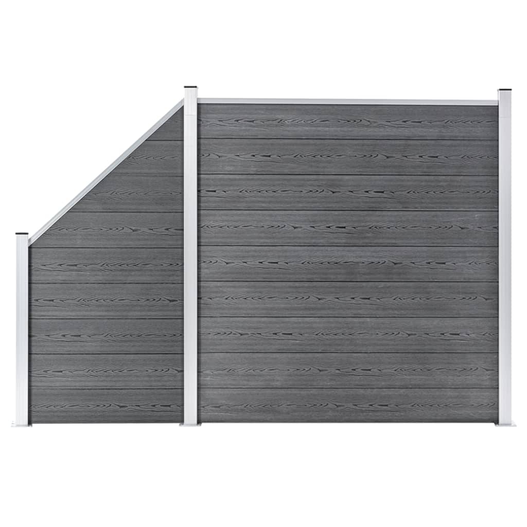 vidaXL WPC Fence Set 1 Square + 1 Slanted 273×186 cm Grey