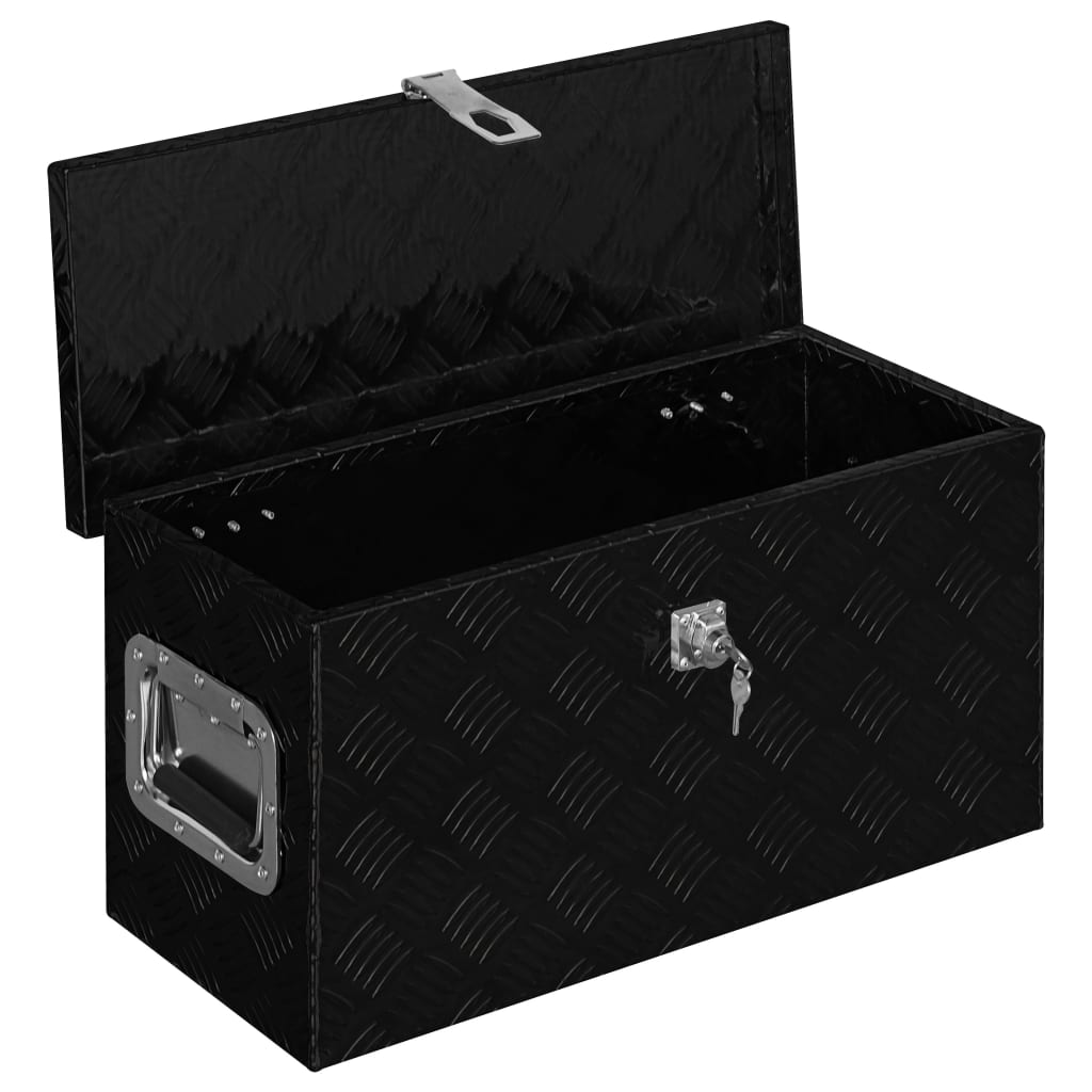 vidaXL Aluminijska kutija 61,5 x 26,5 x 30 cm crna