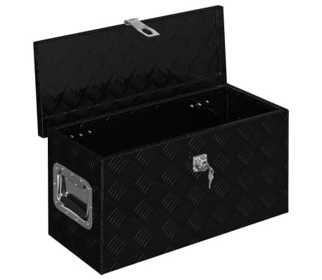 vidaXL Přepravní hliníkový box 61,5 x 26,5 x 30 cm černý