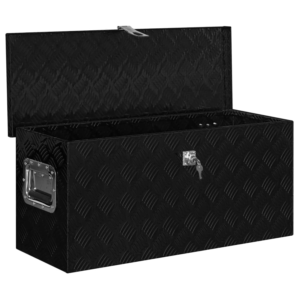 vidaXL fekete alumíniumdoboz 80 x 30 x 35 cm