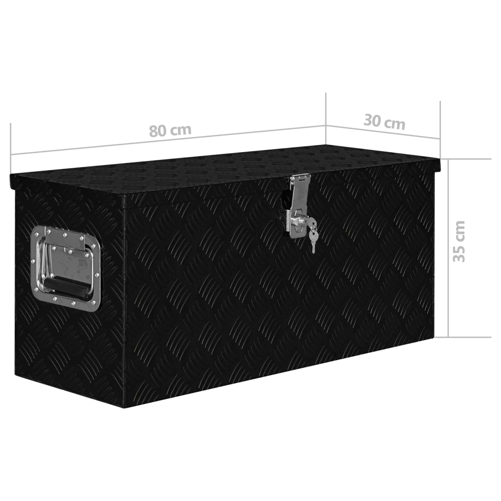 alumīnija kaste, 80x30x35 cm, melna | Stepinfit.lv