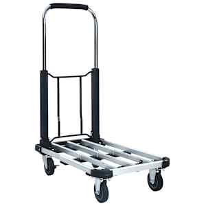 Zložljiv transportni voziček 150 kg aluminij srebrn
