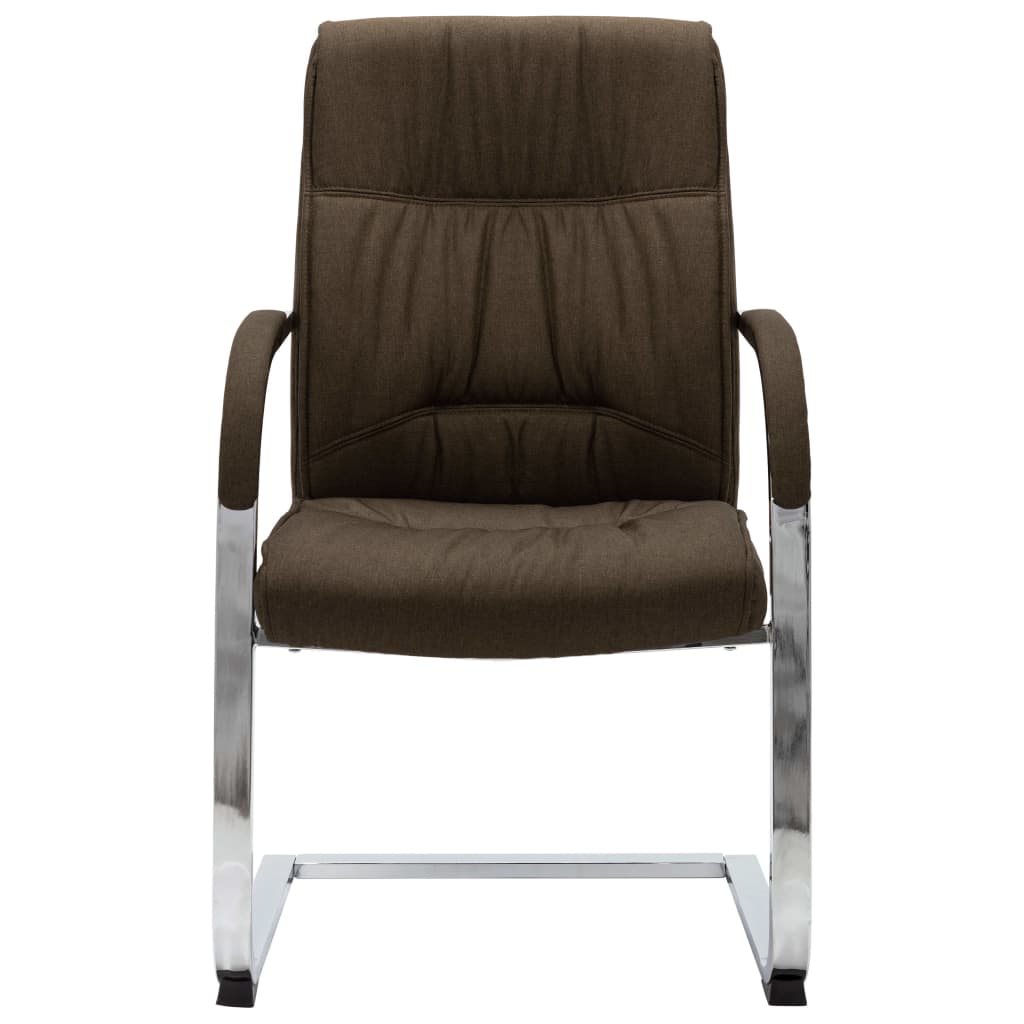 Thumbnail - vidaXL Freischwinger Bürostuhl Braun Stoff