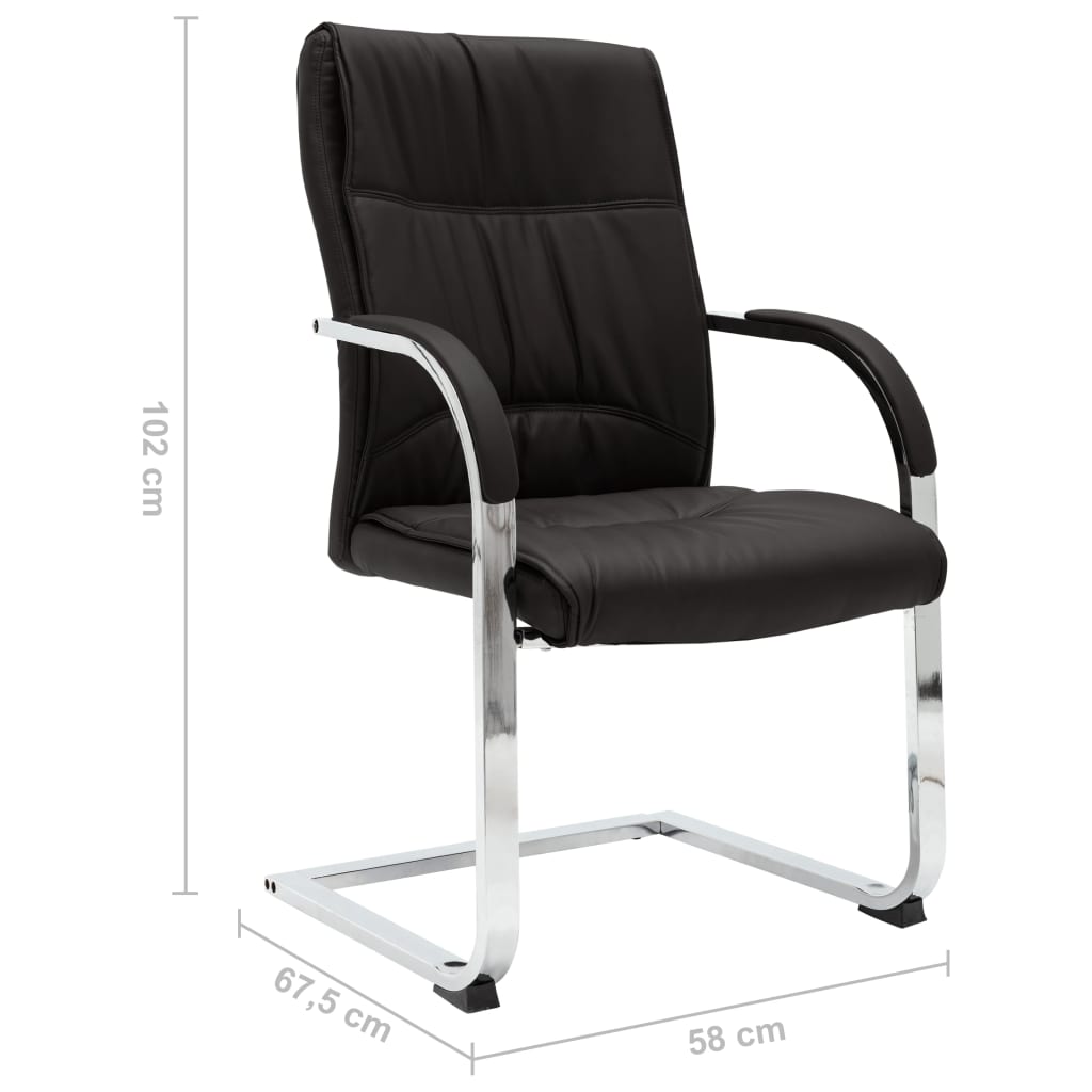Konzolna uredska stolica od umjetne kože crna