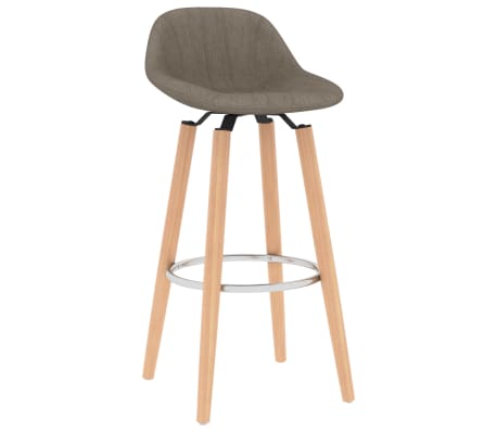 vidaXL Tabourets de bar lot de 2 taupe tissu