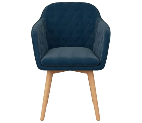 vidaXL Valgomojo kėdė, mėlynos spalvos, aksomas