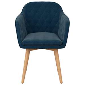 vidaXL Valgomojo kėdė, mėlynos spalvos, aksomas