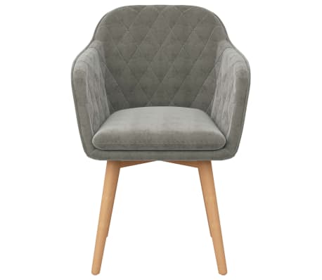 VidaXL Valgomojo kėdė, &scaron;viesiai pilkos spalvos, aksomas