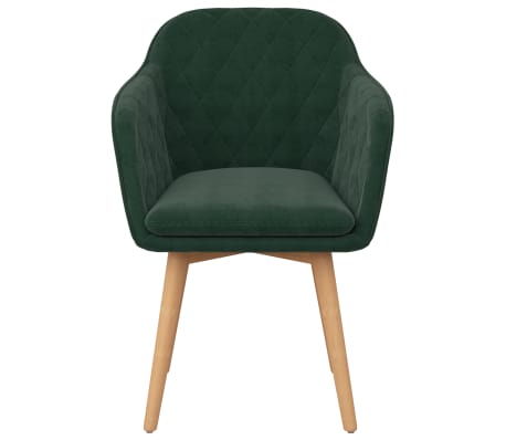 VidaXL Valgomojo kėdė, tamsiai žalios spalvos, aksomas