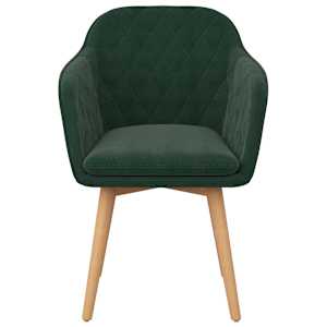 VidaXL Valgomojo kėdė, tamsiai žalios spalvos, aksomas