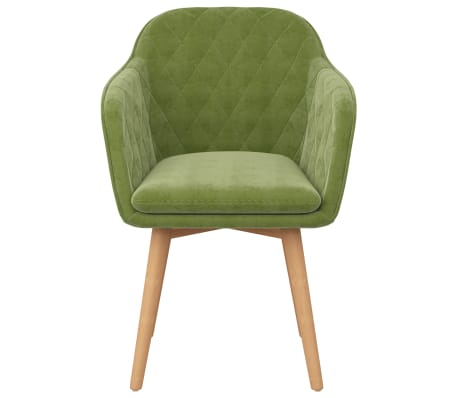 VidaXL Valgomojo kėdė, šviesiai žalios spalvos, aksomas