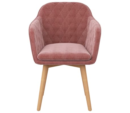 vidaXL Valgomojo kėdė, rožinės spalvos, aksomas