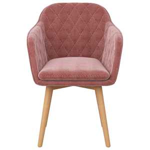 vidaXL Valgomojo kėdė, rožinės spalvos, aksomas