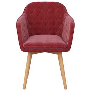 vidaXL Valgomojo kėdė, raudonojo vyno spalvos, aksomas