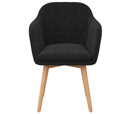 vidaXL Valgomojo kėdė, juodos spalvos, aksomas