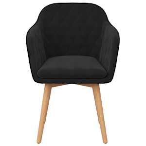 vidaXL Valgomojo kėdė, juodos spalvos, aksomas